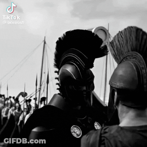 A Black And White Photo Of Two Soldiers With The Hashtag Tiktok At The Top GIF
