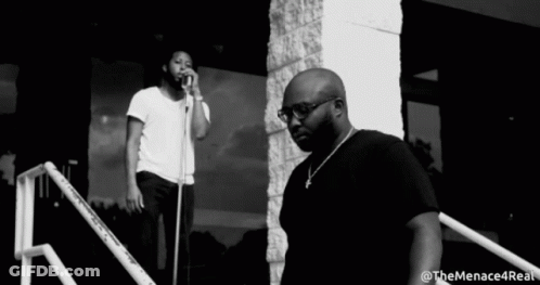 A Black And White Photo With The Menace4real Written On The Bottom Right GIF