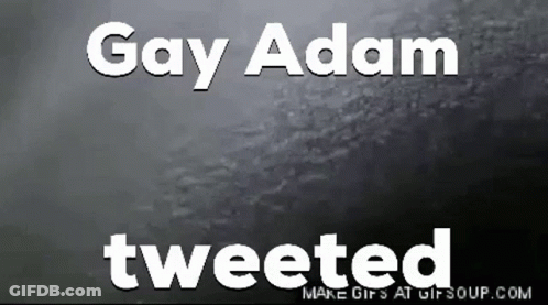 A Black And White Photo With The Words Gay Adam Tweeted GIF