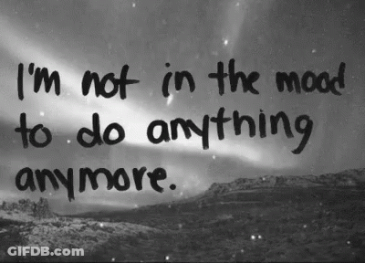 Black And White Photo With Not In The Mood GIF