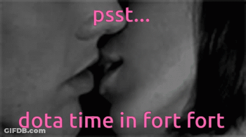 A Black And White Photo With The Words Psst Dot A Time In Fort Fort On It GIF