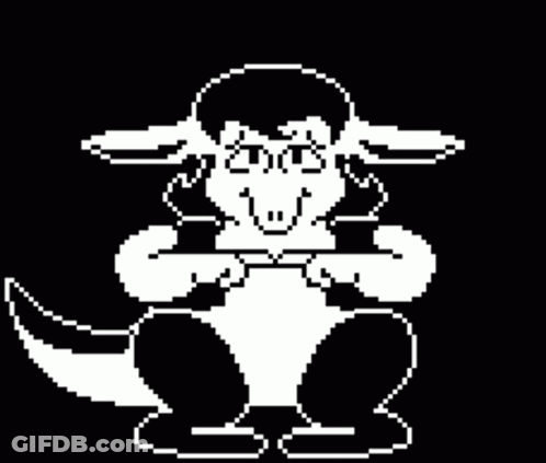 A Black And White Pixel Art Of A Kangaroo On A Black Background GIF