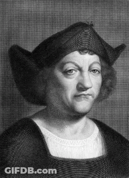 A Black And White Portrait Of A Man Wearing A Hat And A Dress . GIF