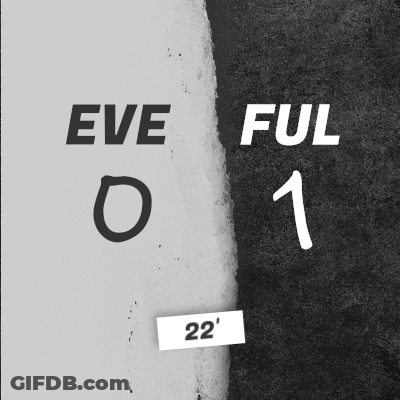 A Black And White Poster That Says Eve 0 And Ful 1 GIF