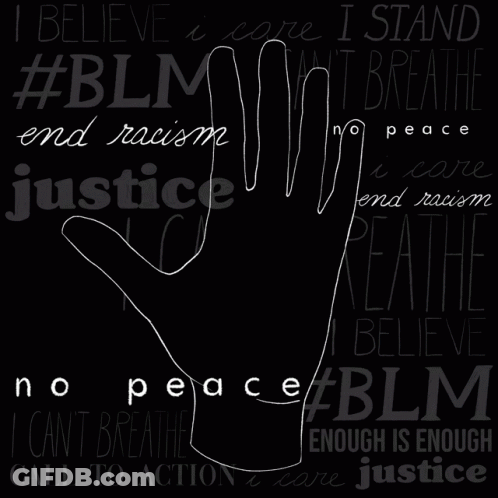 A Black And White Poster That Says I Believe I Care I Stand I Can 'T Breathe Enough Is Enough Justice GIF