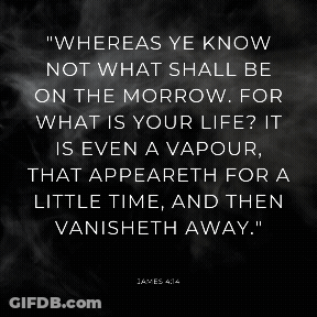 A Black And White Poster With A Quote From Hebrews 3:27 GIF