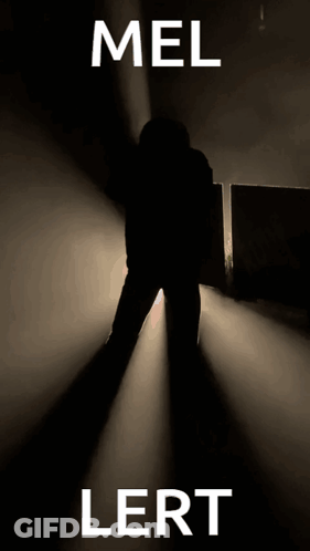 A Black And White Poster With Mel Lert In White Letters GIF