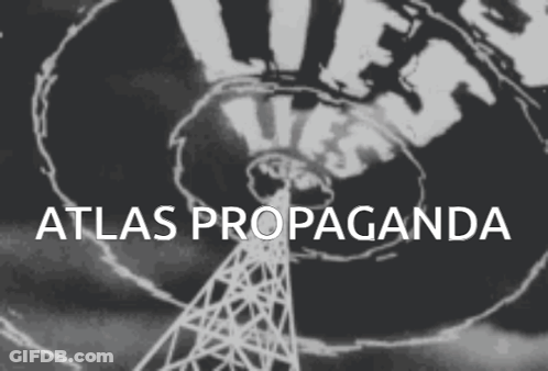 Black And White Poster Atlas Propaganda GIF