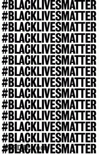 A Black And White Poster With The Words `` Black Lives Matter '' Written In Black Letters . GIF