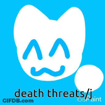 A Black And White Poster With The Words Death Threats Written On It GIF