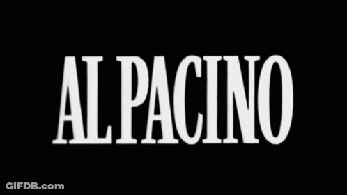 A Black And White Scarface Logo With A White Background GIF