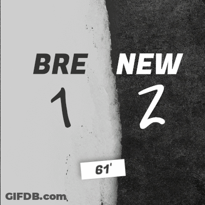 A Black And White Sign That Says Bre New 1 And 2 GIF