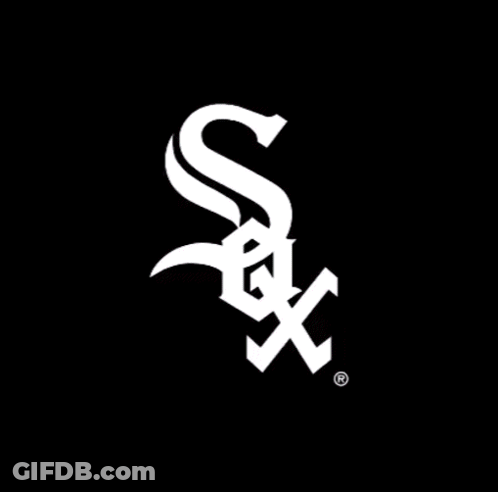 A Black And White Sign That Says Sox Win On It GIF