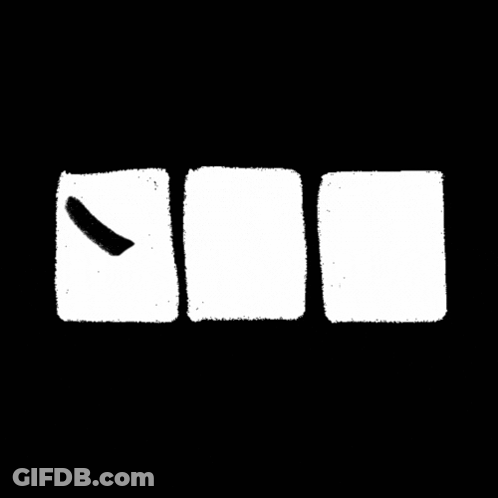 A Black And White Sign That Says Yes GIF