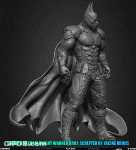 Black And White Batman Arkham Knight Statue GIF