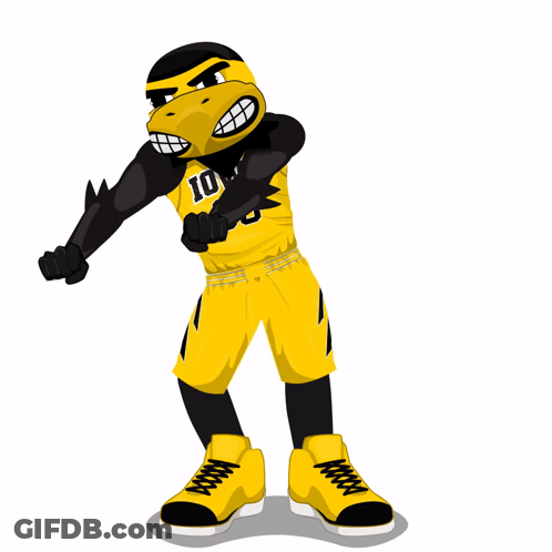 A Black And Yellow Ninja Mascot Wearing A Yellow Jersey With The Letters Va On It GIF