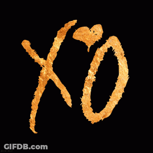 A Black Background With A Gold X And O GIF
