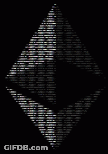 A Black Background With A Lot Of Binary Code GIF