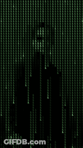 A Black Background With A Lot Of Green Numbers Including 1 And 2 GIF
