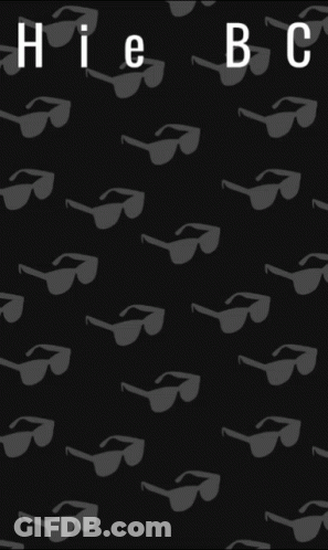 A Black Background With A Pattern Of Sunglasses And The Word Hiebc GIF