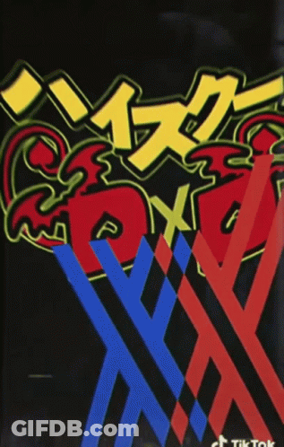 A Black Background With A Red Blue And Yellow Logo That Says Tiktok GIF