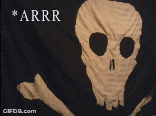 A Black Background With A Skull And Crossbones And The Letters Arrr GIF