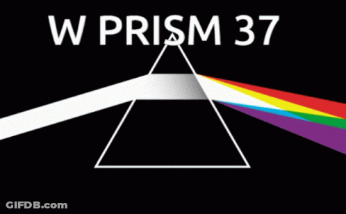 A Black Background With A Triangle And The Words W Prism 37 GIF