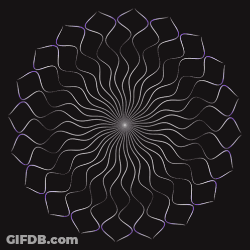 A Black Background With A White Circular Pattern On It GIF
