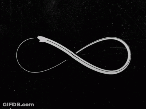 A Black Background With A White Infinity Symbol On It GIF