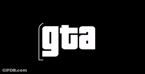 A Black Background With A White Logo That Says ' Gta + ' GIF
