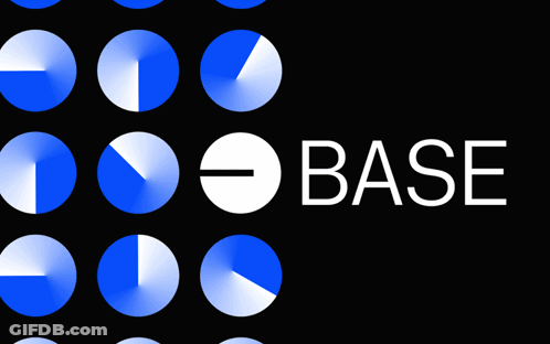 Blue Circles And Base Text On Black GIF