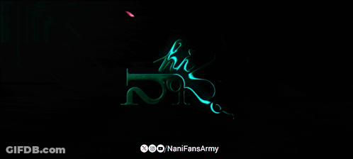 A Black Background With Blue Letters That Say Hi Na GIF