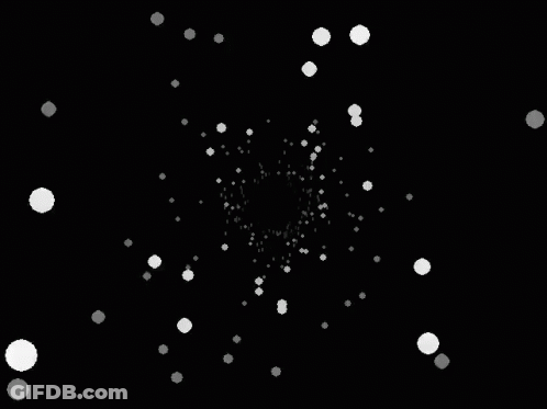 A Black Background With Circles And Squares In It GIF