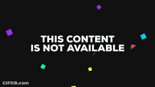 A Black Background With Colorful Squares And The Words `` This Content Is Not Available '' GIF