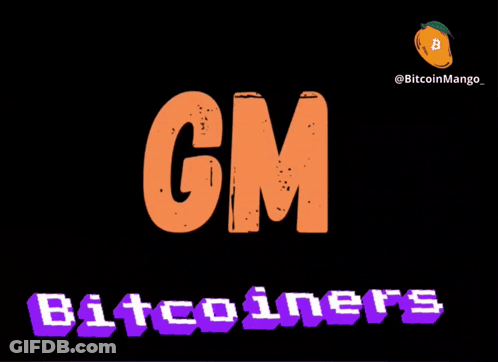 GM Bitcoiners Text On Black Background GIF