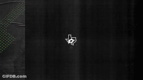 A Black Background With Green Stripes And A White Texas Symbol GIF