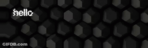 A Black Background With Hexagons And The Words Hello Have A Good Day GIF