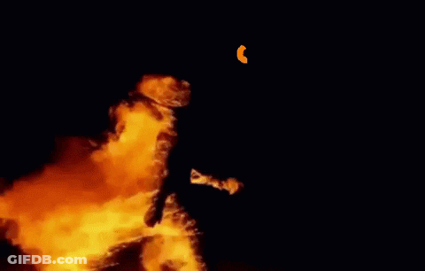 A Black Background With Orange Letters That Say Vous GIF