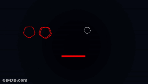 A Black Background With Red And White Circles And A White Line GIF