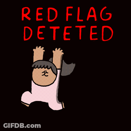 A Black Background With Red Letters That Say Red Flag Defected GIF