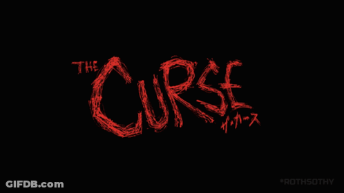 A Black Background With The Curse In Red GIF
