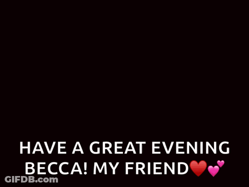 A Black Background With The Name Becca Written In Red Letters GIF