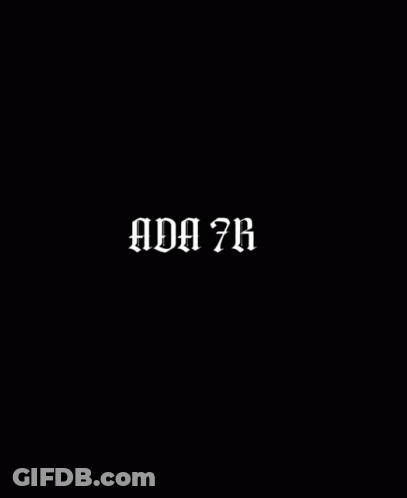 A Black Background With The Word Ada 7R Written In Blue Flames GIF