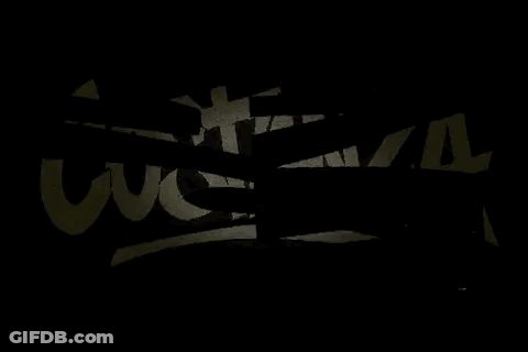 A Black Background With The Word Costanza In White Letters GIF