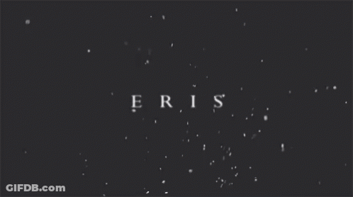 Eris In White Letters On Black Background GIF