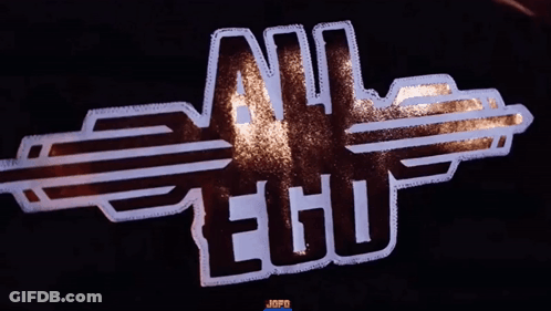A Black Background With The Words All Ego Written On It GIF