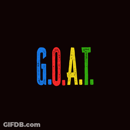 A Black Background With The Words Goat In Different Colors GIF