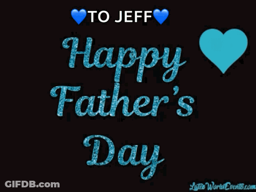 A Black Background With The Words Happy Father 'S Day In Gold Letters GIF