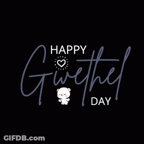 A Black Background With The Words Happy Givethel Day GIF