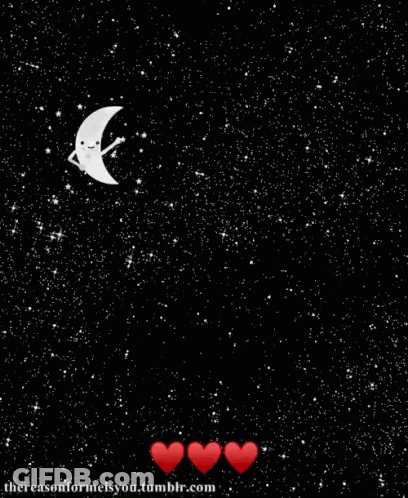 A Black Background With The Words " I Love You To The Moon And Back " On It GIF